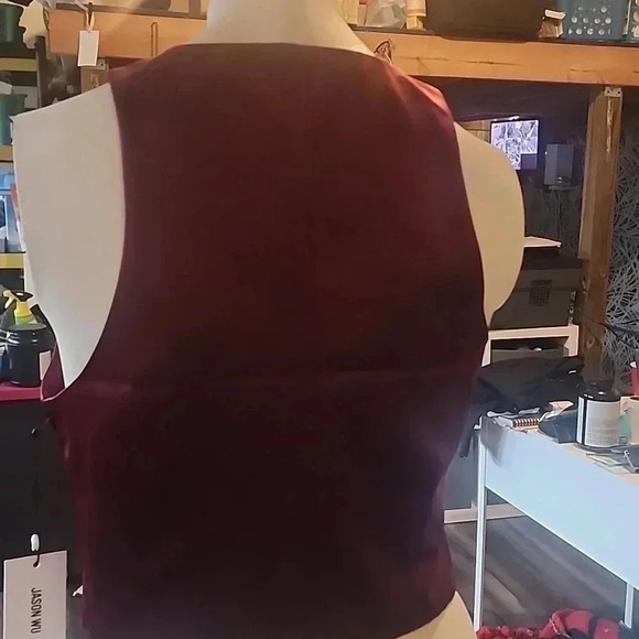 Jason Wu Burgundy Satin Vest - Picture 3 of 5